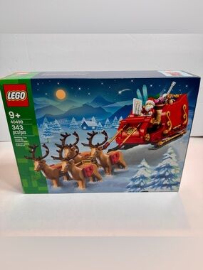 NIB. LEGO Santa's Sleigh (Set #40499), a festive 343-piece retired set.